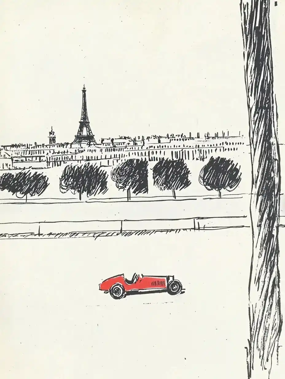 Racing Car in Paris Midjourney提示词