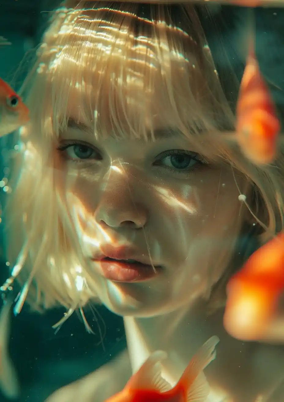 Blonde Bob Fish Tank Midjourney 提示词生成效果