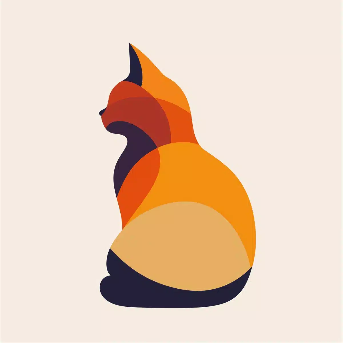 Geometric Cat Logo Design Midjourney提示词