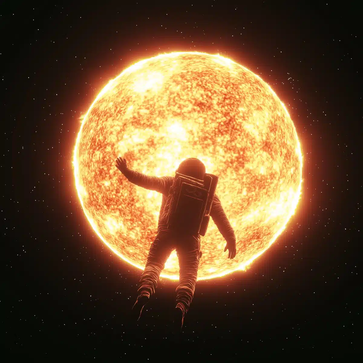 Astronaut Reaching for Sun Midjourney提示词
