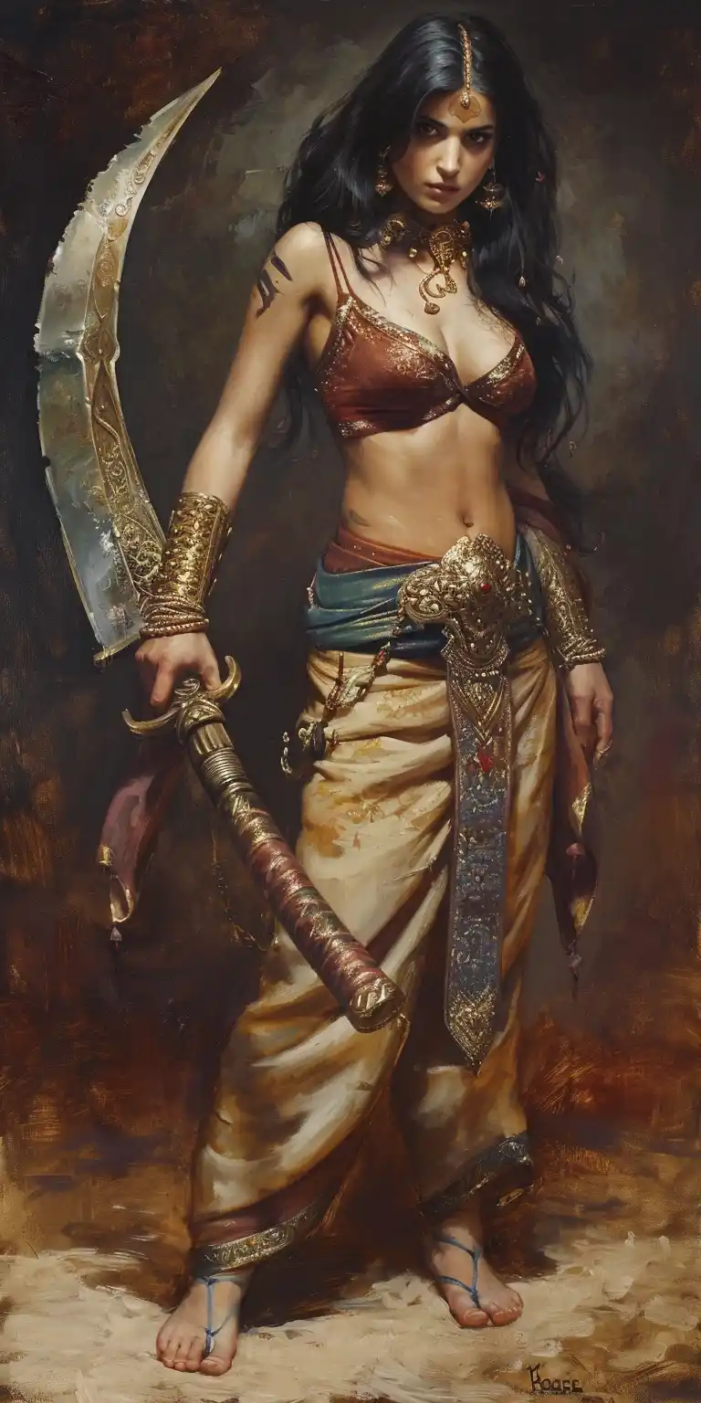 Persian Amazon Warrior Midjourney提示词