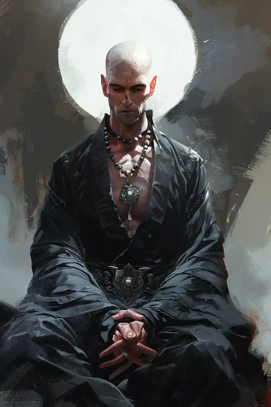 Ancient Monk in Impasto Midjourney提示词