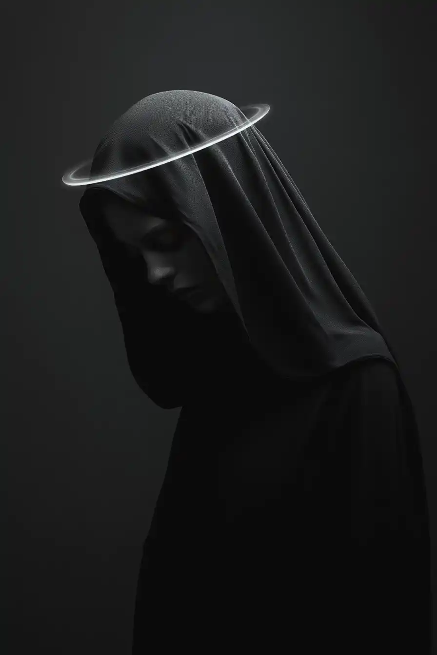 Surreal Nun with Halo Midjourney提示词