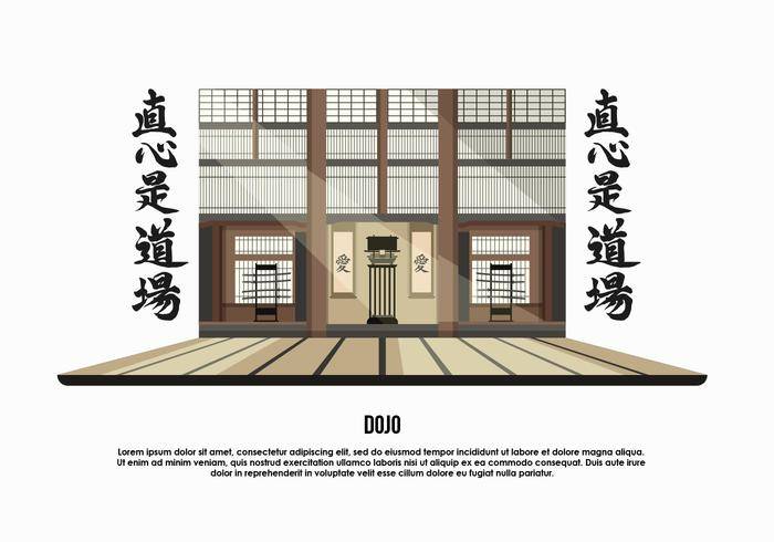 道场房间背景矢量图