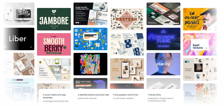 2022年的8月creativemarket.com网站分享价值高达 1000 美元的素材资源打包下载