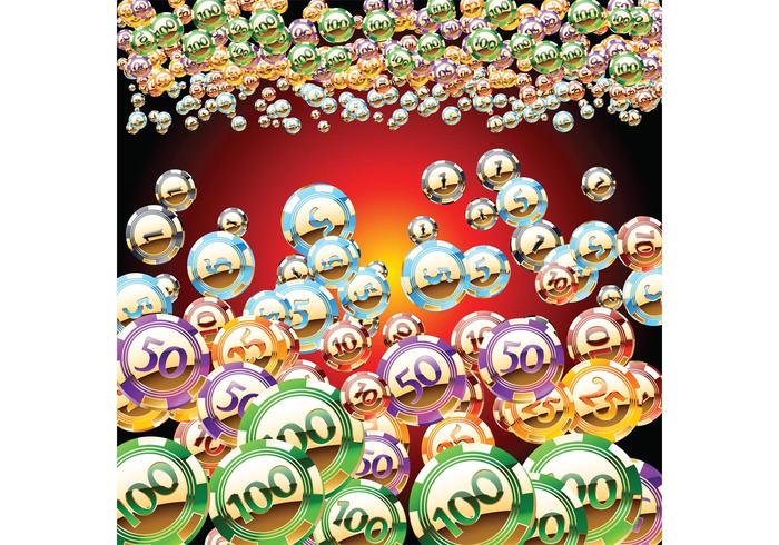 免费设置的矢量金色闪亮的赌场筹码