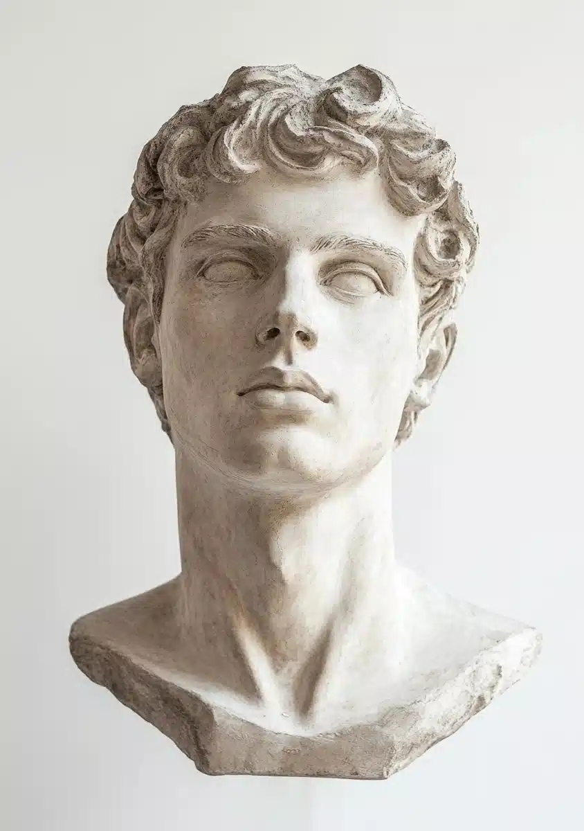 Plaster Bust of Young Man Midjourney提示词