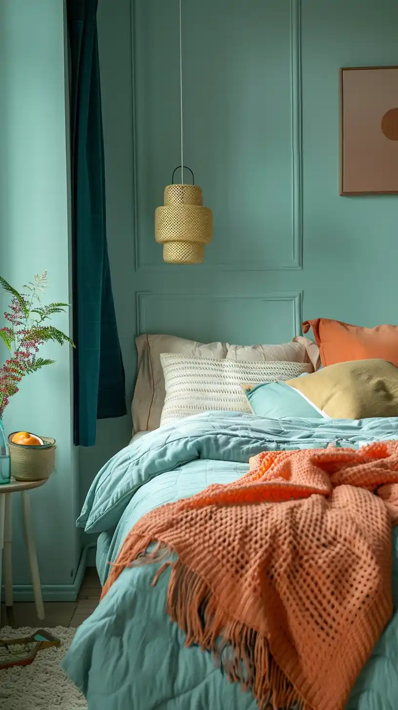 Nordic Bedroom Flat Style Midjourney提示词