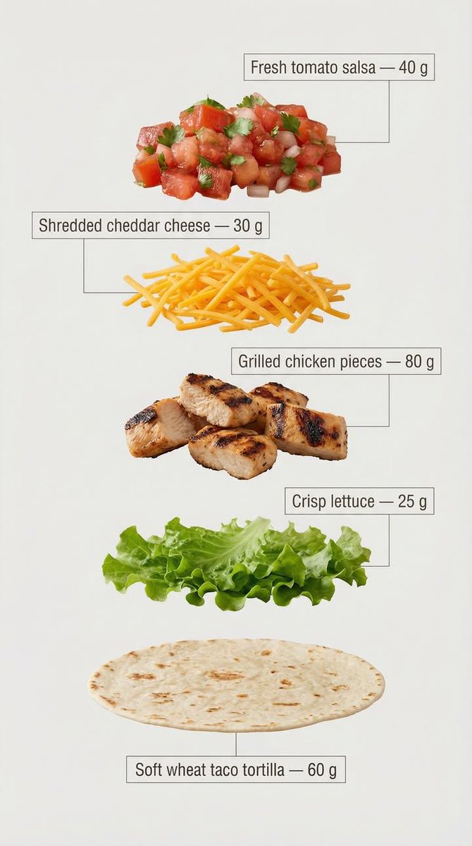 Taco Ingredients Breakdown | Fresh Food Photography Nano Banana提示词