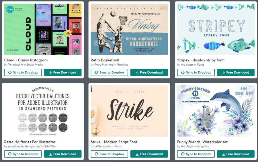 （2022年3月11日）CreativeMarket网站本周免费资源打包
