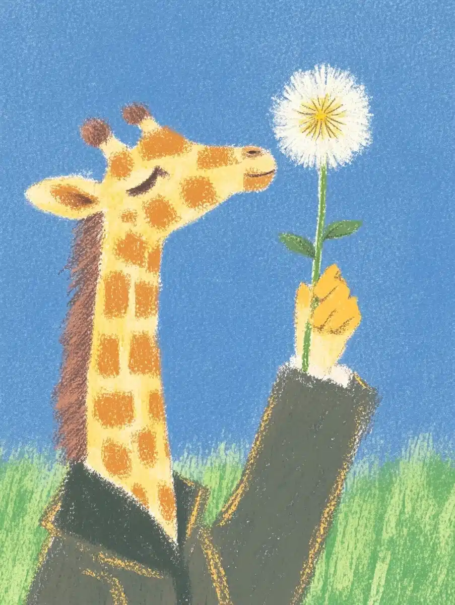Birds-Eye Giraffe in Coat Midjourney提示词