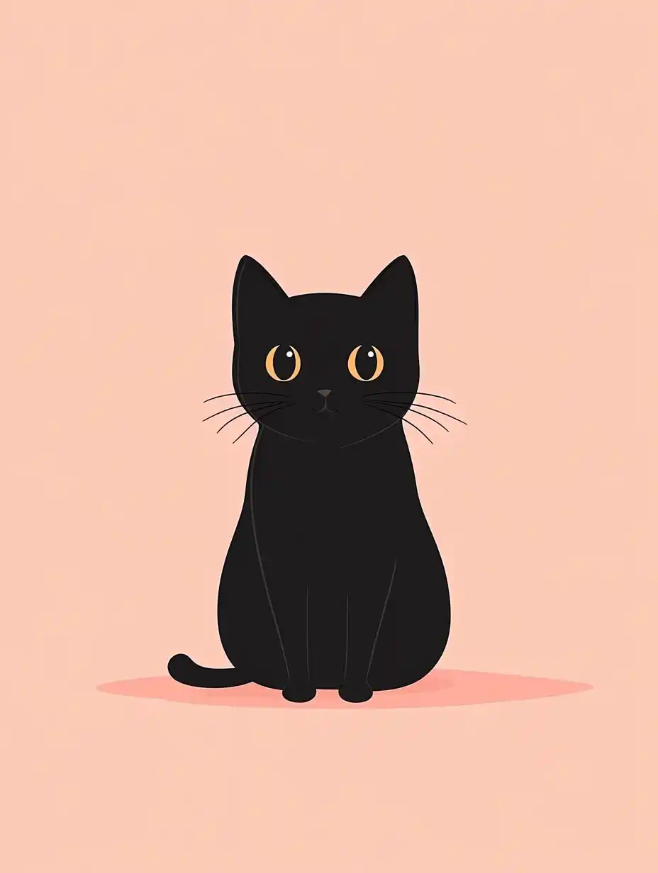Minimalist Cat on Pink Midjourney提示词