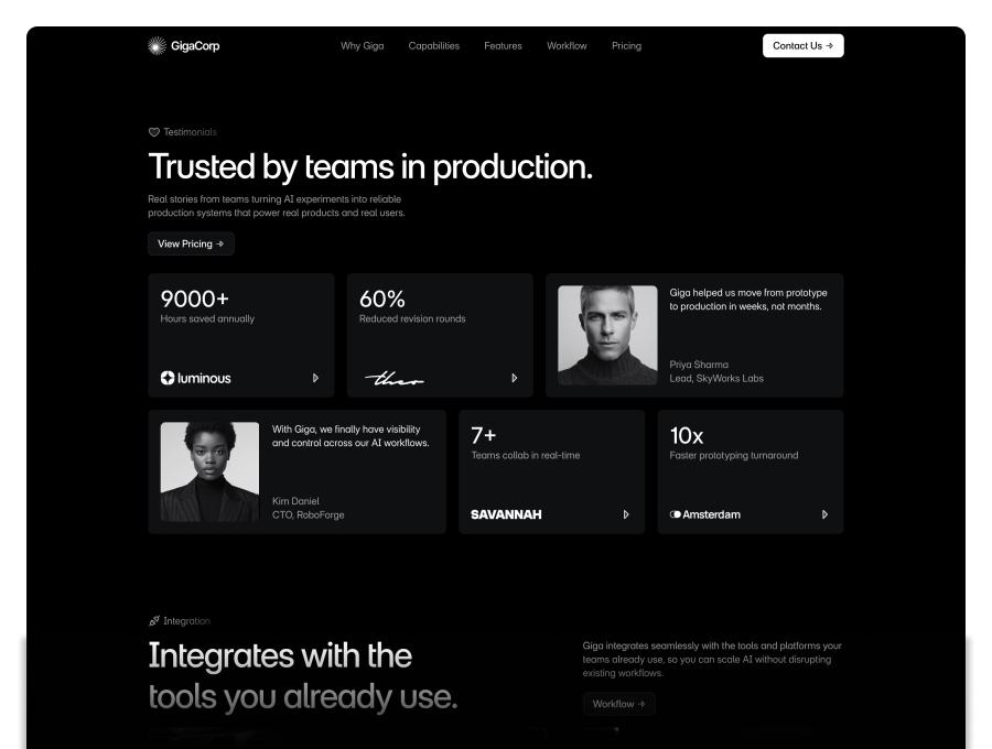 Giga - AI Landing Page Template