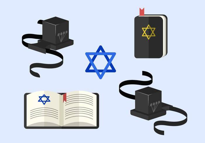 Tefillin和犹太教传统符号矢量元素