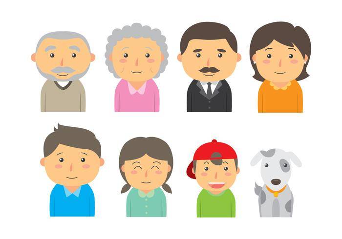 可爱的Familia图标矢量