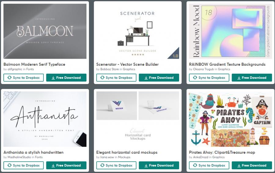 （2022年3月7日）CreativeMarket网站本周免费资源打包