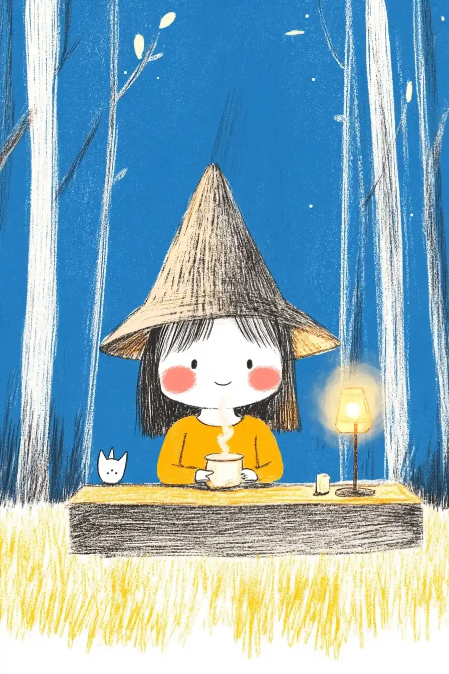 Witch Brewing Potion in Hut Midjourney提示词