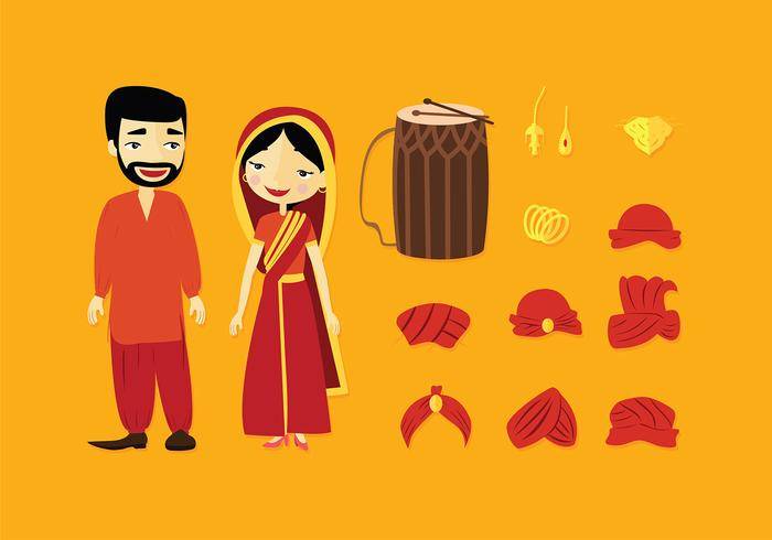 Bhangra图标集免费矢量