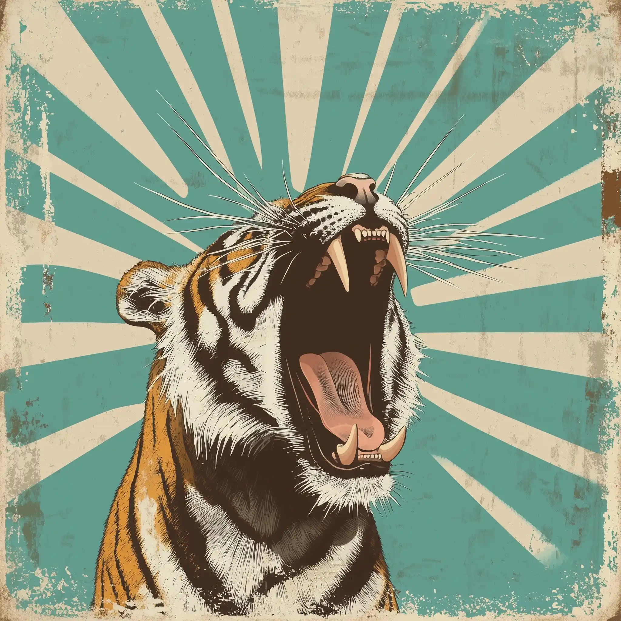 Bauhaus Tiger Emblem Design Midjourney提示词