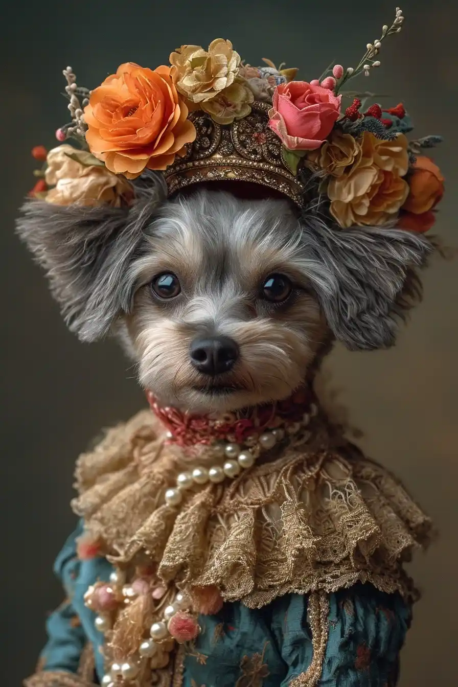 Regal Rococo Pet Midjourney提示词