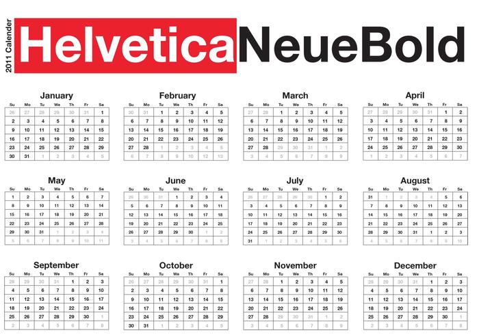 印刷台历 -  Helvetica Neue