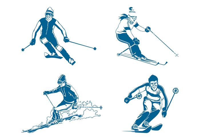 滑雪者矢量