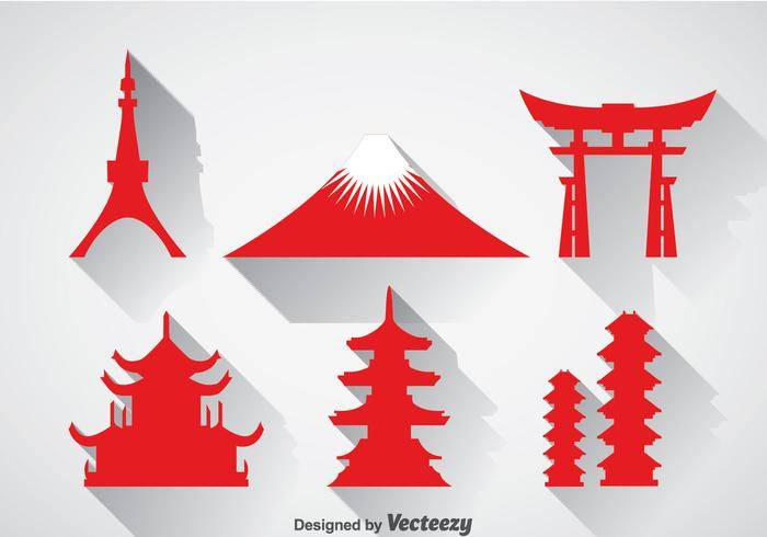 日本地标图标矢量