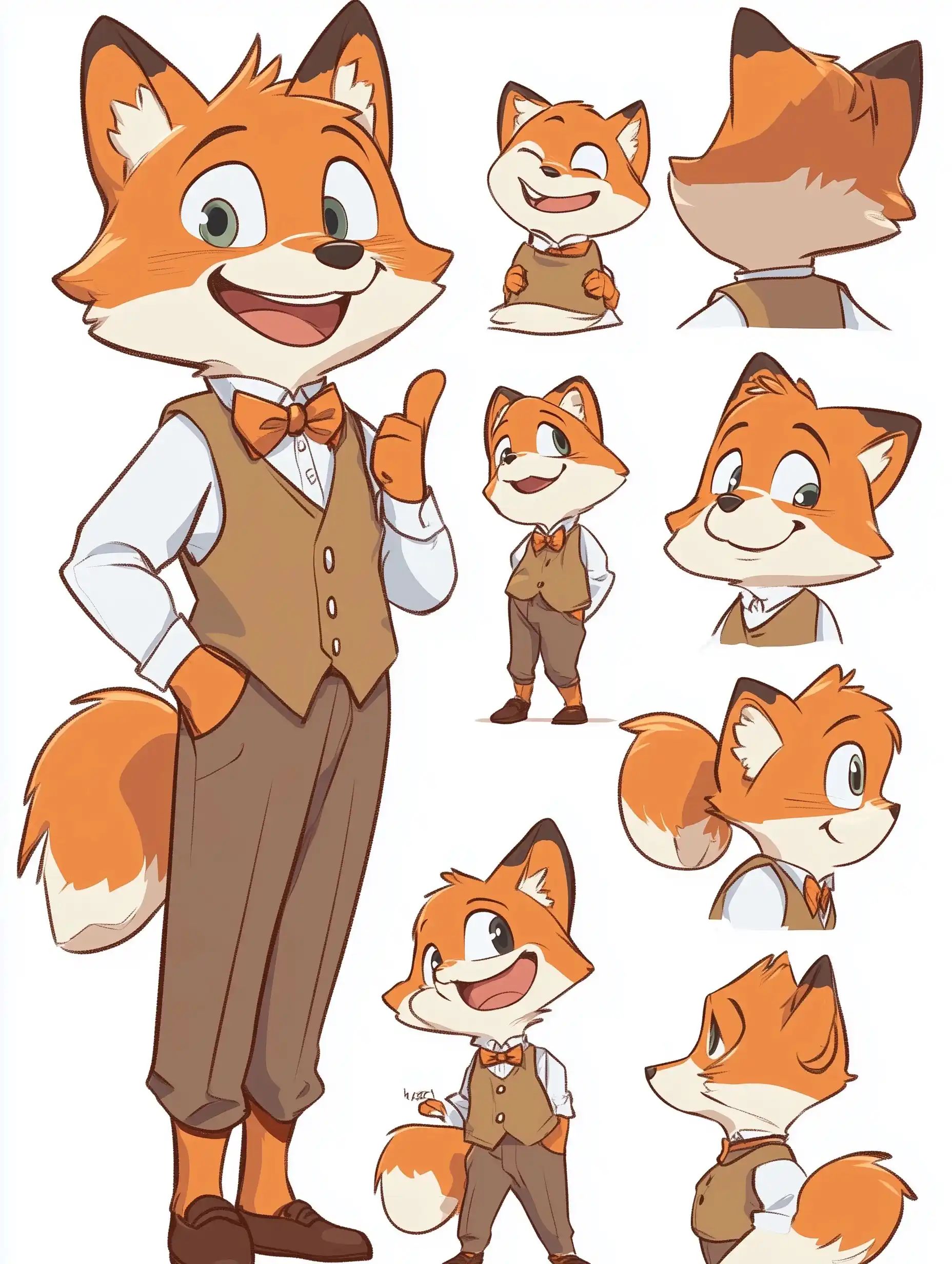 Cute Fox Mascot Illustration Midjourney提示词