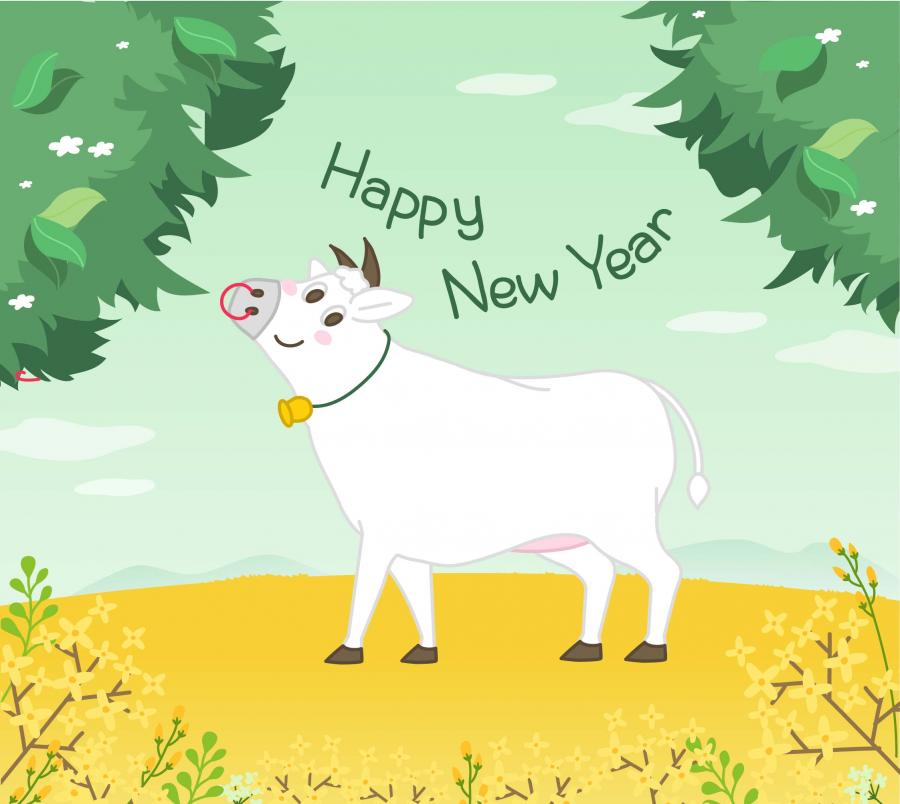 17款2021年新春新年牛年辛丑年插画AI矢量素材