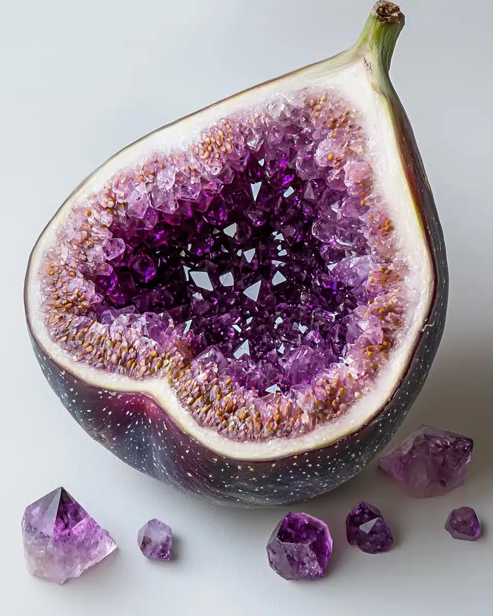 Figs with Amethyst Crystals Midjourney提示词