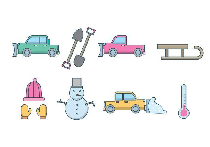 免费雪犁和冬季矢量