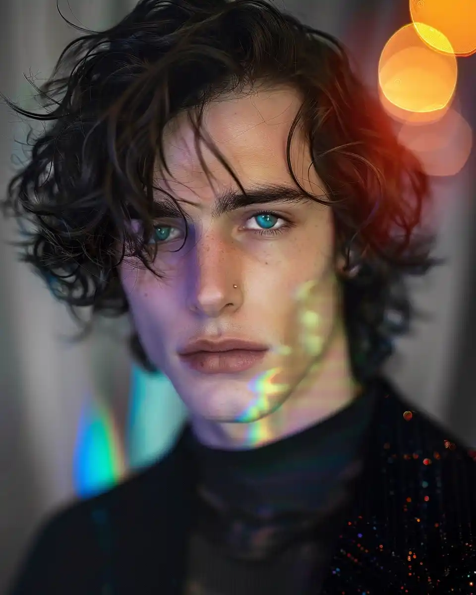Modern Male Model Portrait Midjourney提示词