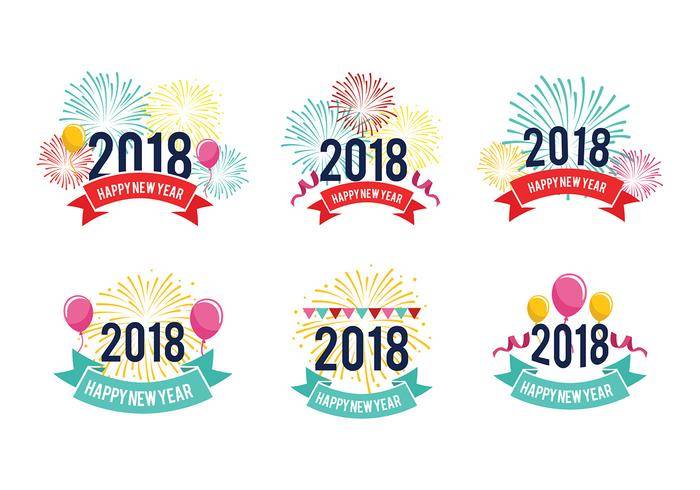 新年快乐2018年问候免费矢量