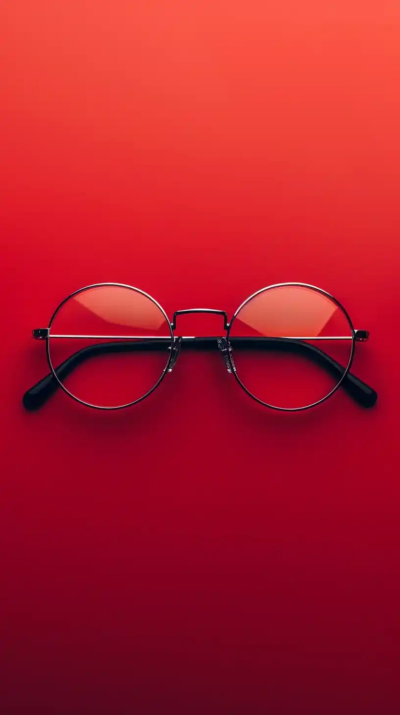 Modern White Lenses on Red Midjourney提示词