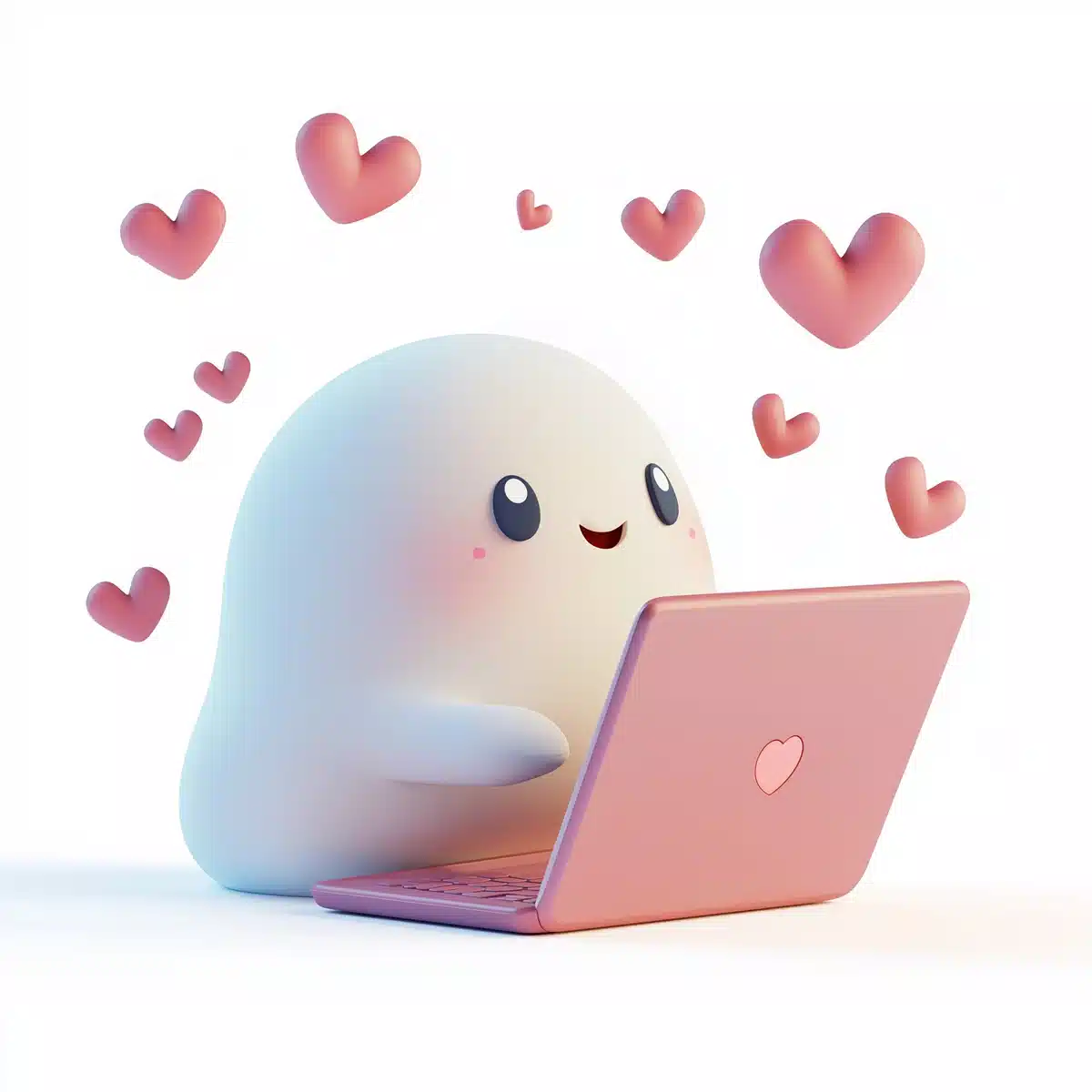 Animated Character with Hearts Midjourney提示词