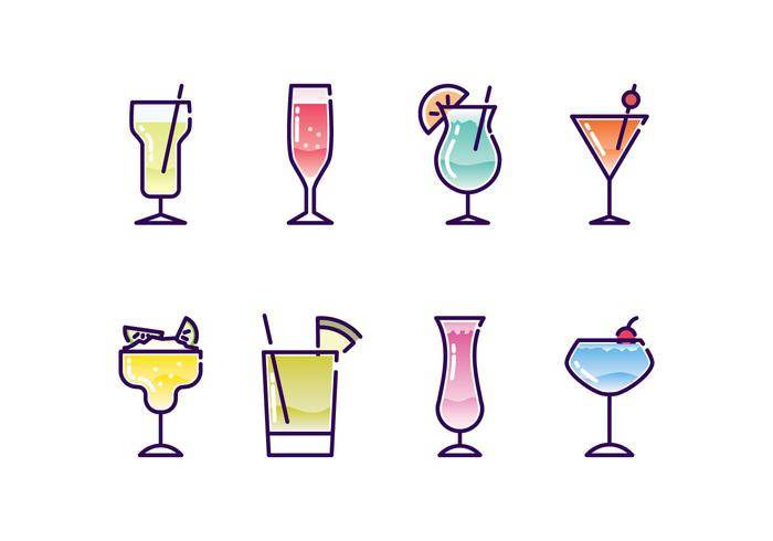 鸡尾酒图标集