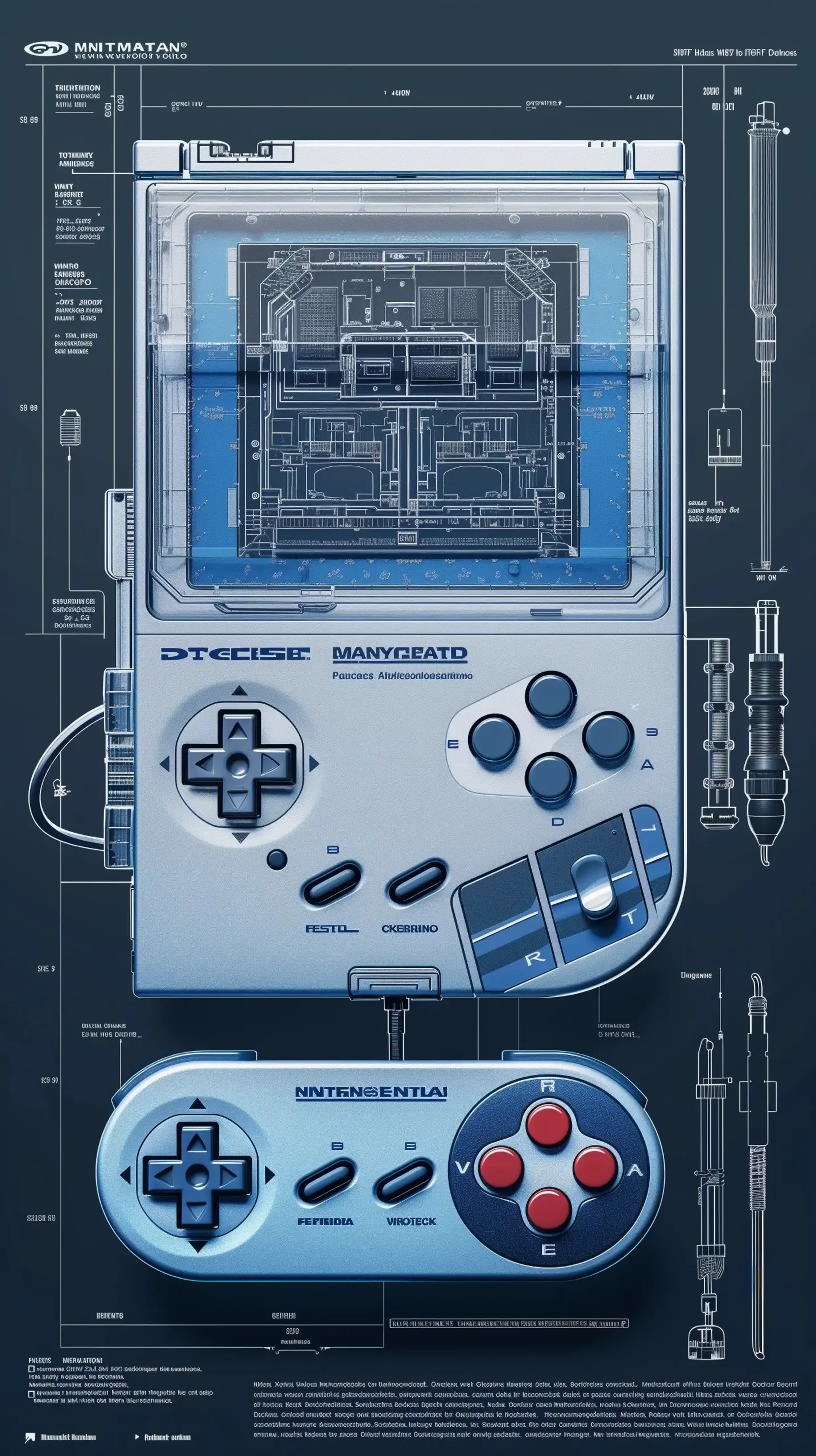 NES Blueprint in Blue Midjourney 提示词生成效果
