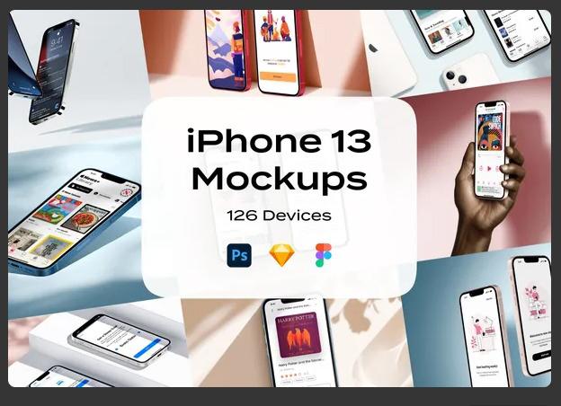 iPhone 13 mockups for figma & photoshop & sketch