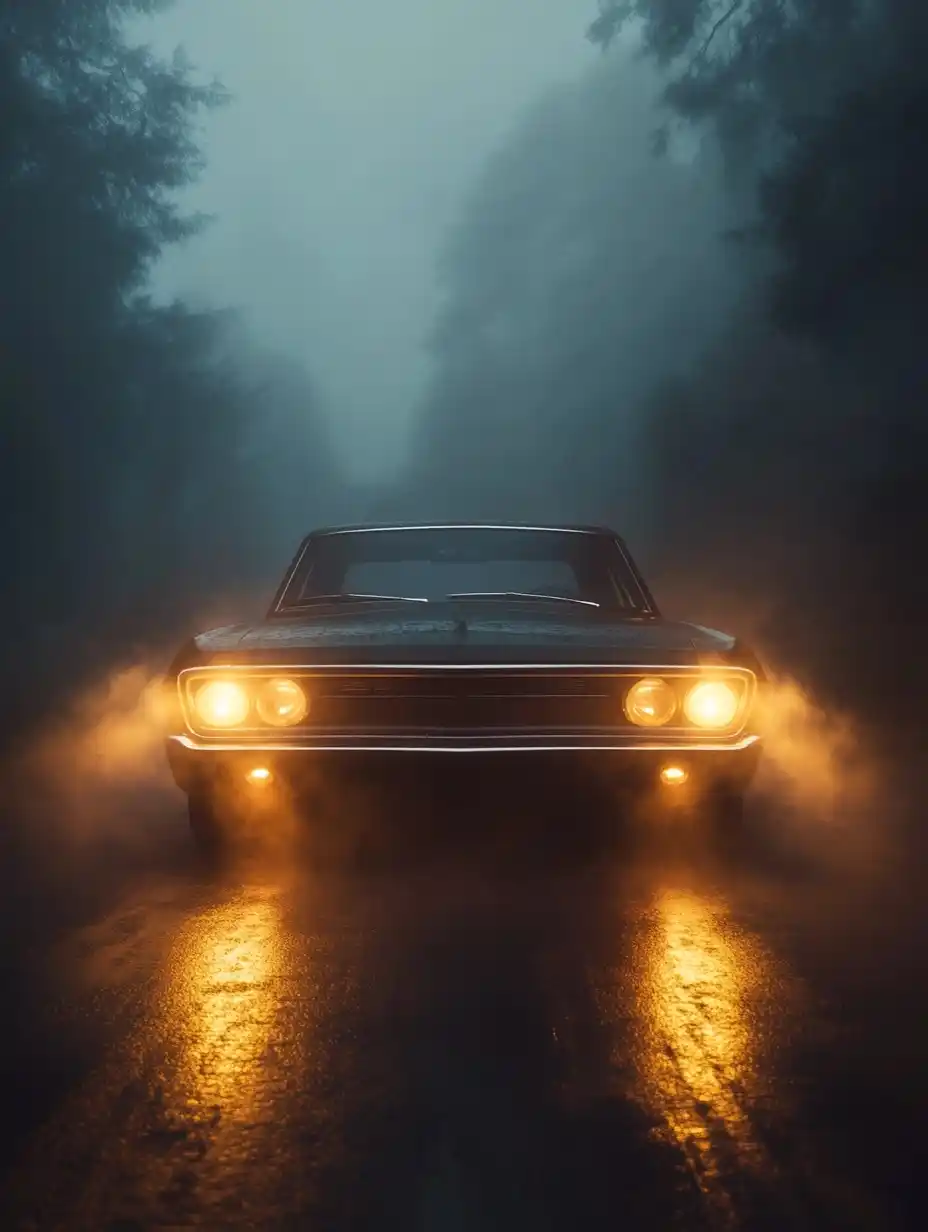 Foggy Night Ford Squire Midjourney提示词