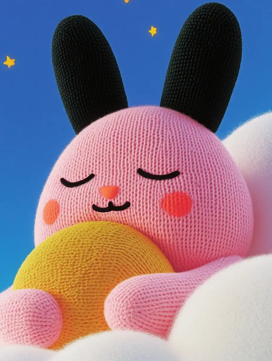 Whimsical Bunny on Clouds Midjourney 提示词生成效果