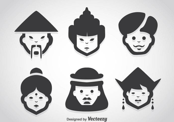 亚洲人字符传染媒介集合