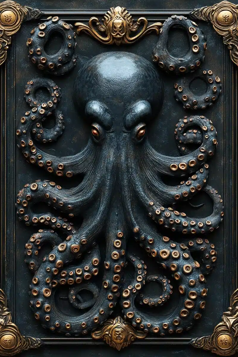 Octopus Tentacle Frame Design Midjourney提示词