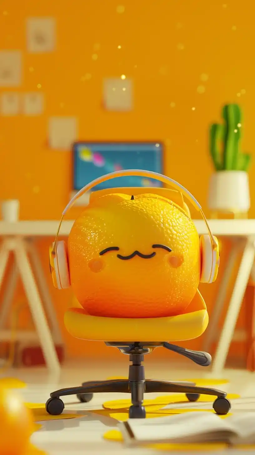 Cute Orange Office Worker Midjourney提示词