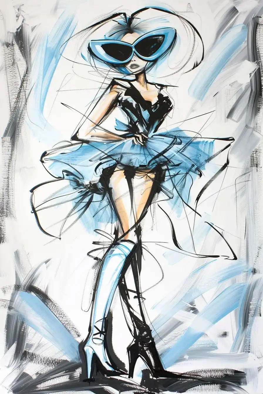 Abstract Anime Fashion Model Midjourney提示词