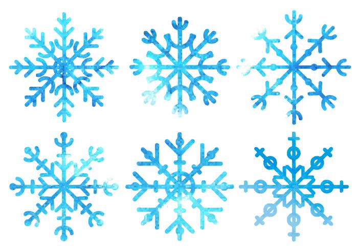 免费水彩雪花矢量