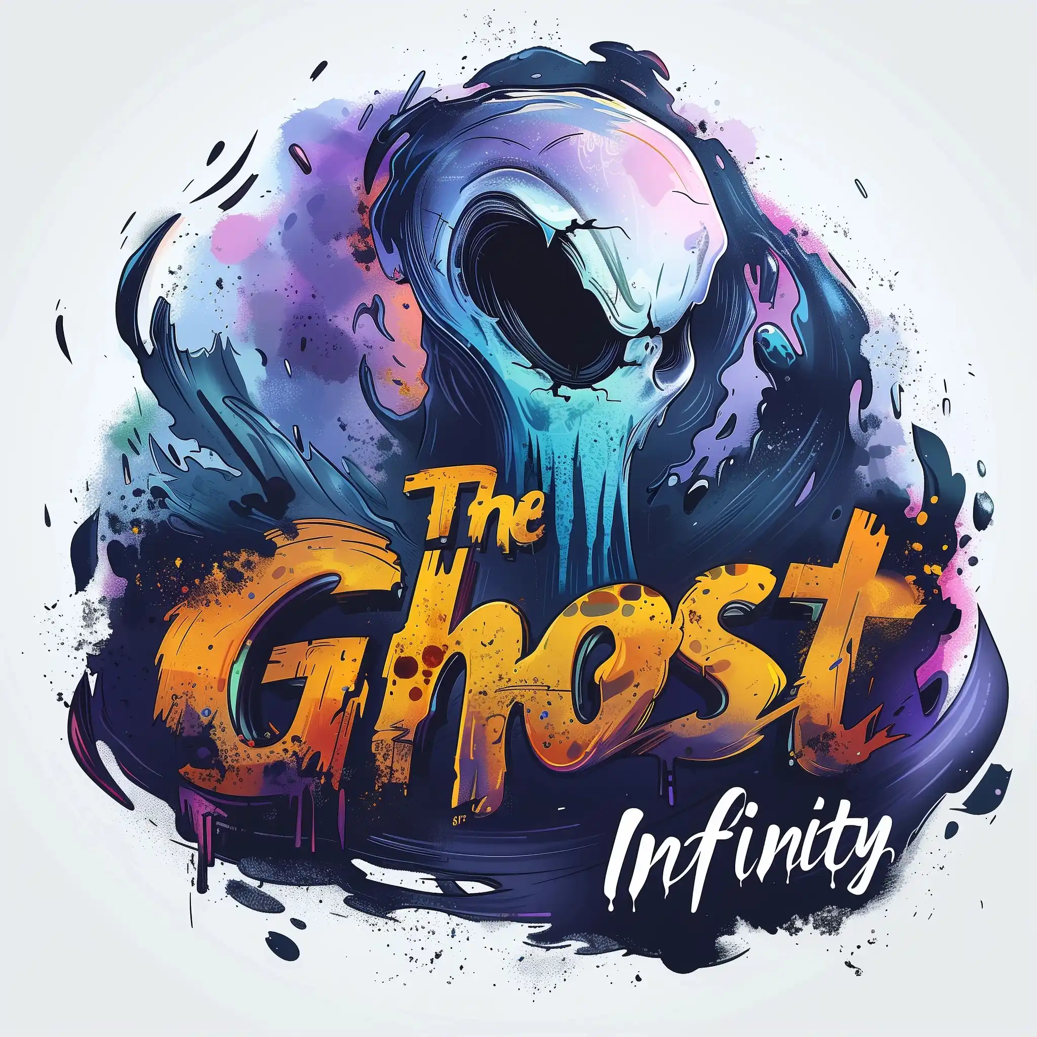 Minimal Ghost Logo Design Midjourney提示词