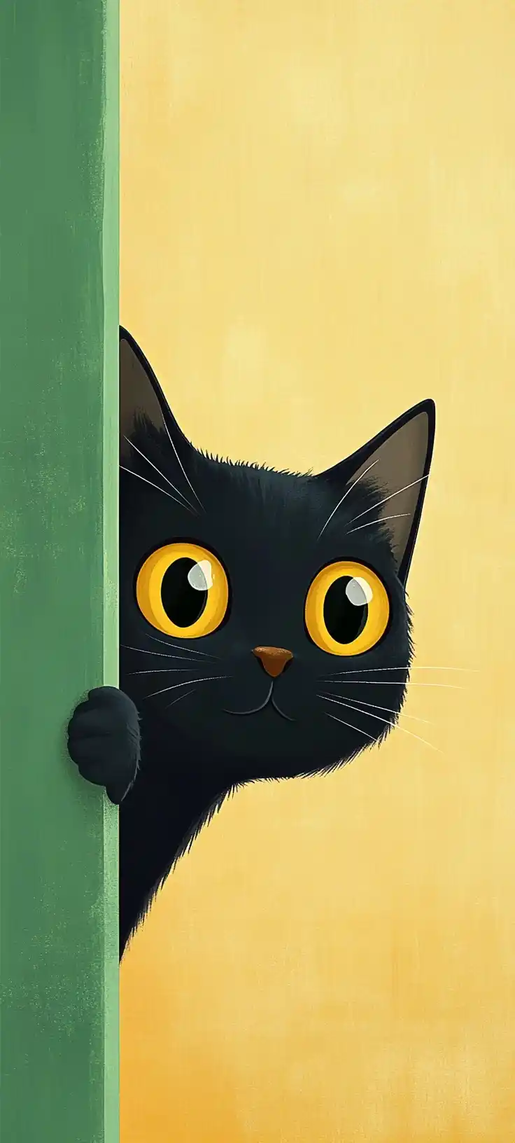 Cartoon Cat Behind Wall Midjourney提示词