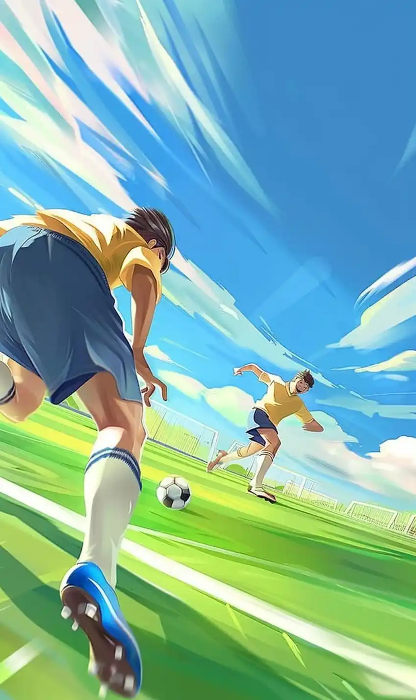 Cartoon Soccer Duel Midjourney提示词