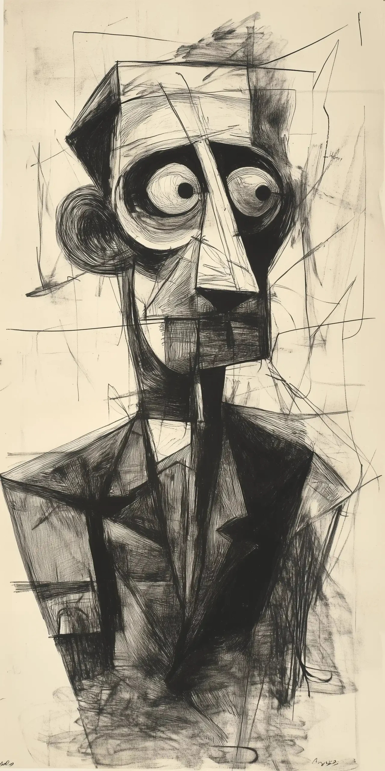 Picassos Raw Drawing Midjourney提示词