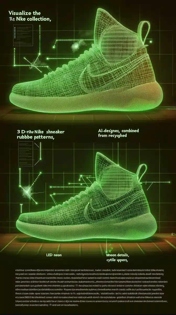Futuristic Recycled Sneakers Midjourney提示词